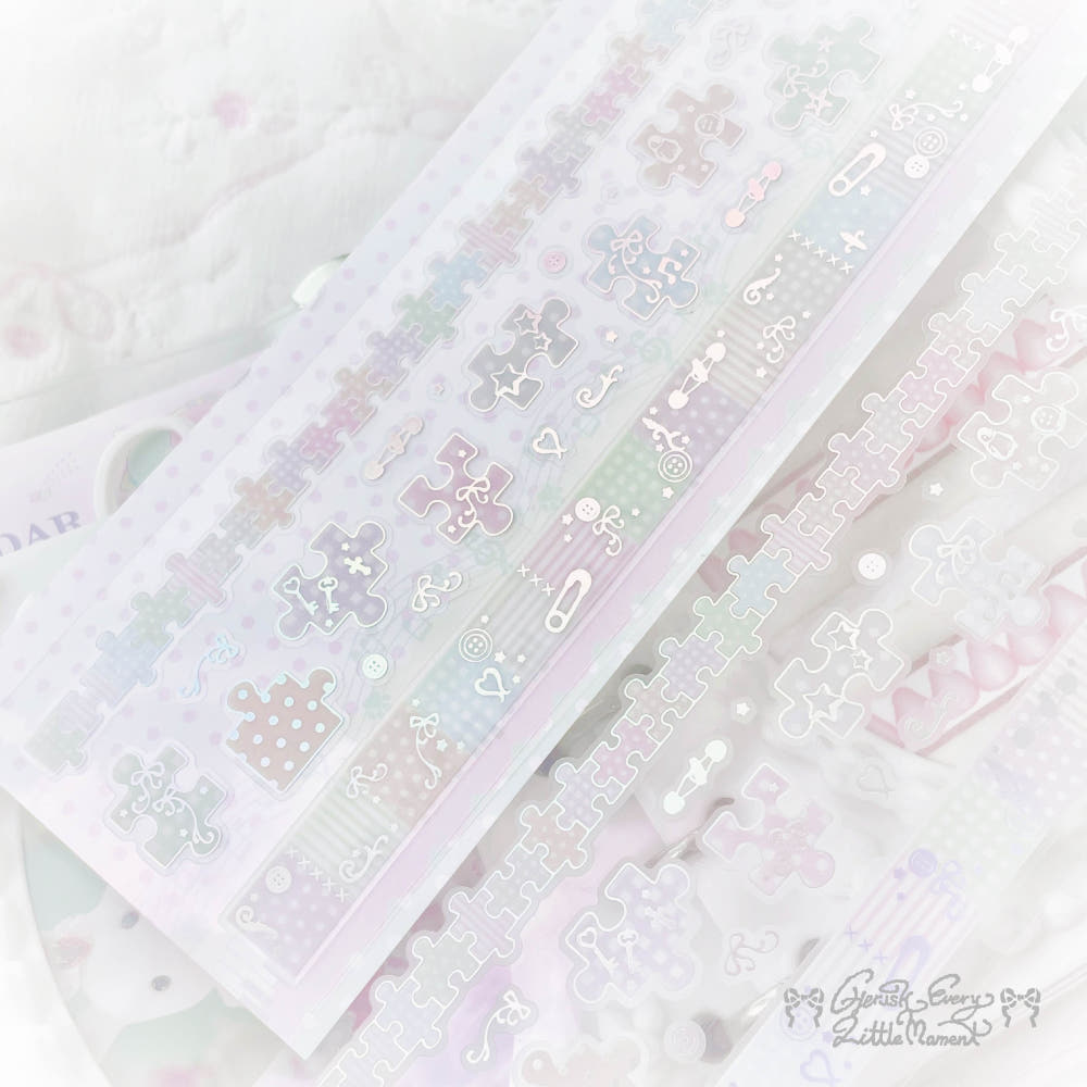 [Cherish 203] Patch Cotton Candy Puzzle Deco Sticker Sheet