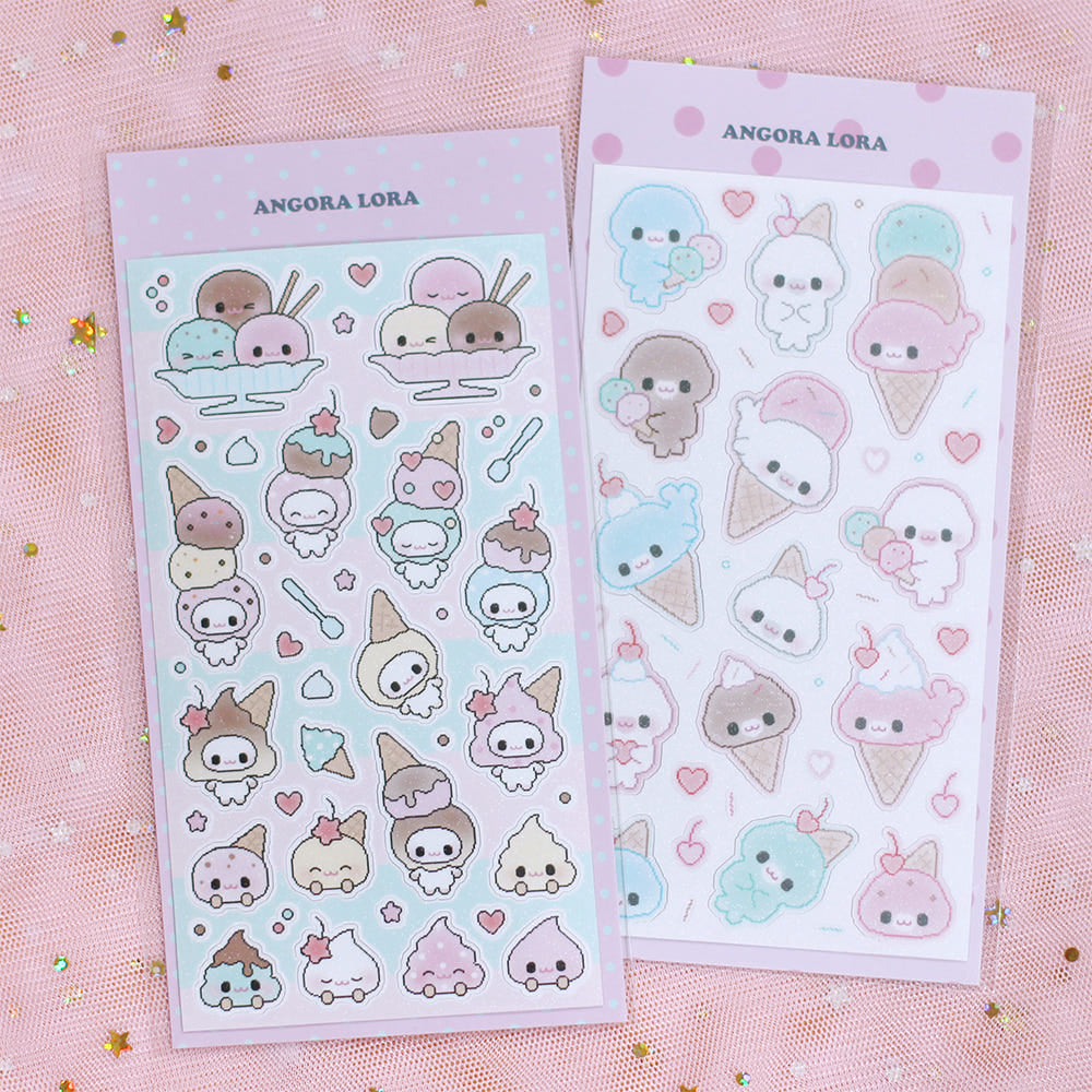 [Angora Lora] Ice Cream Deco Sticker (2 Options)