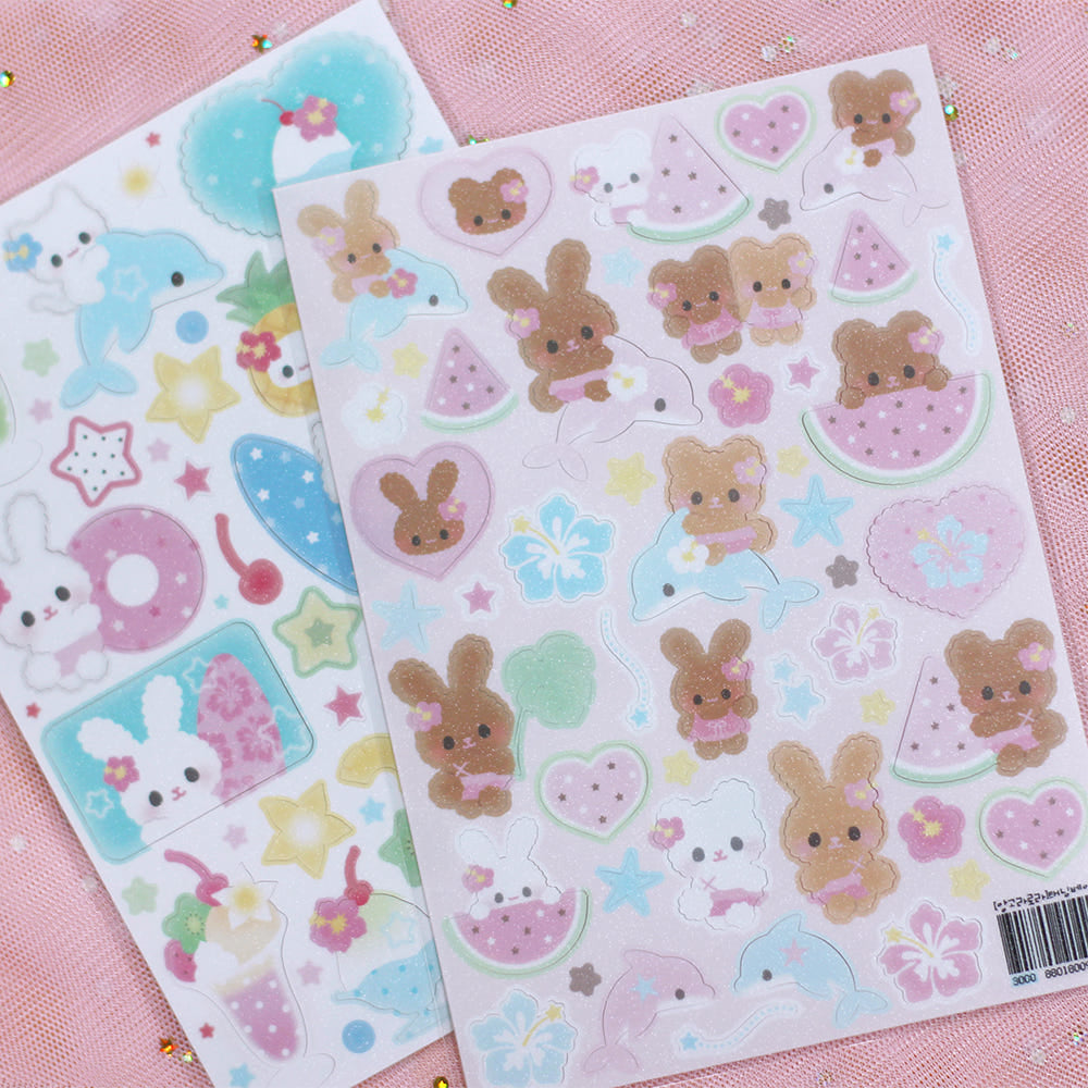 [Angora Lora] Aloha Fruits / Tanning Baby Deco Sticker (2 Options)