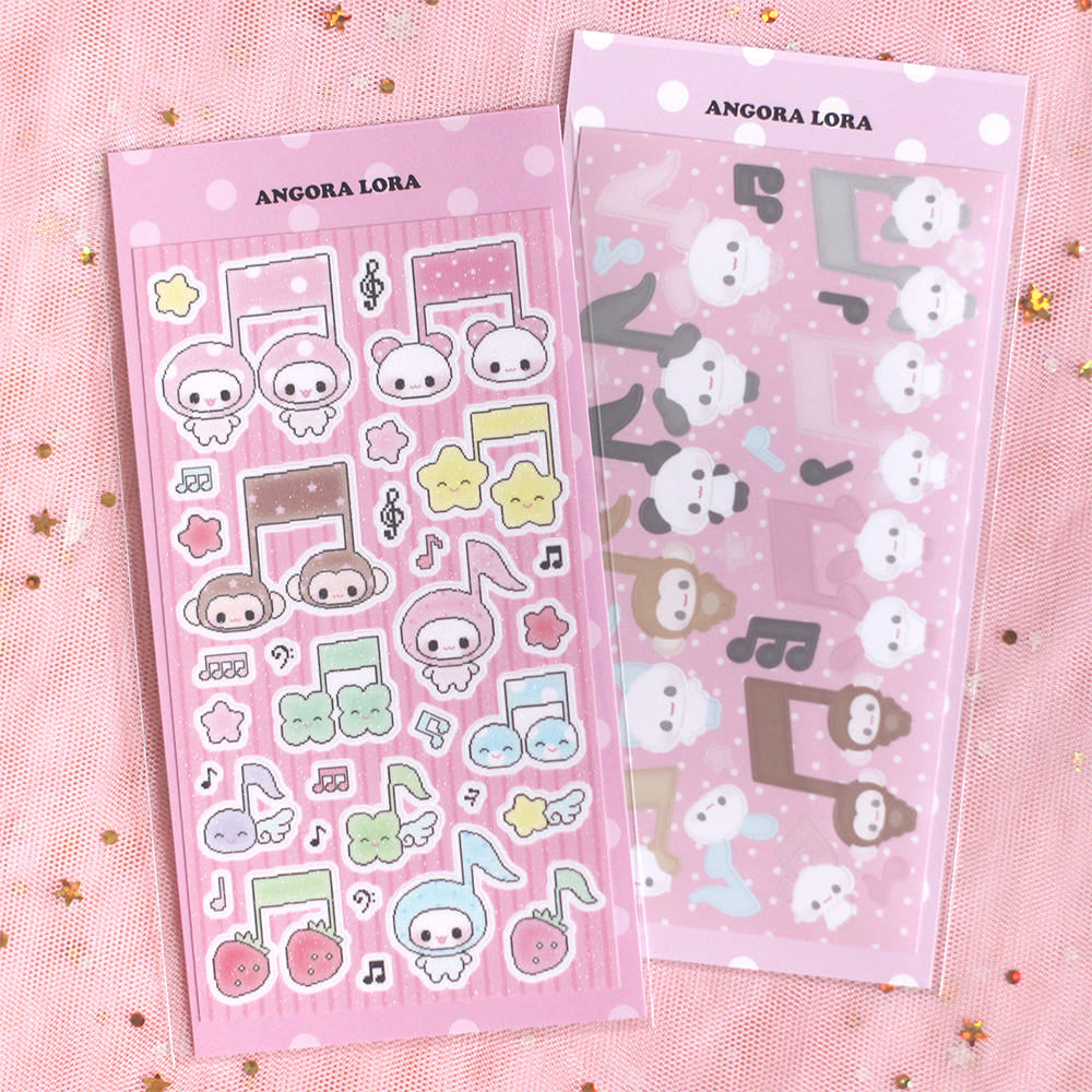 [Angora Lora] Pixel Music Notes Deco Sticker