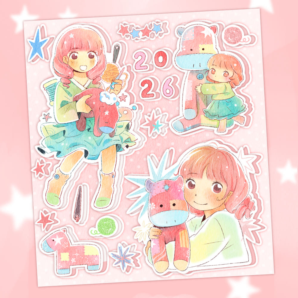 [Eolung Eolung] Red Horse of Good Fortune Sticker Sheet