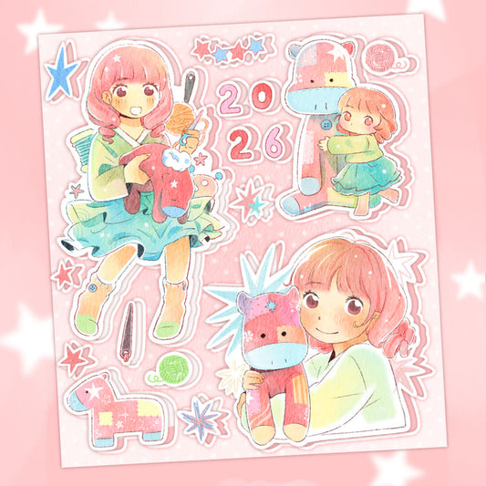 [Eolung Eolung] Red Horse of Good Fortune Sticker Sheet