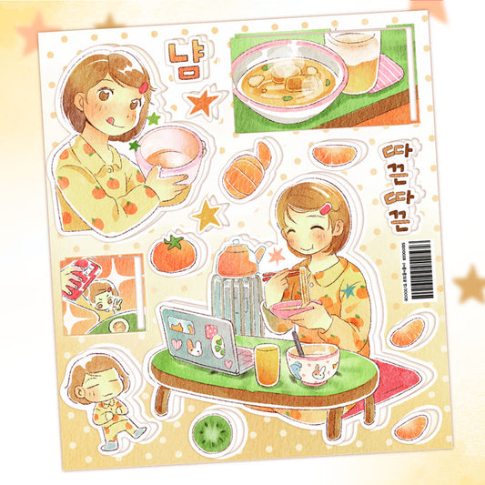 [Eolung Eolung] Rolling Around Rice Sticker Sheet
