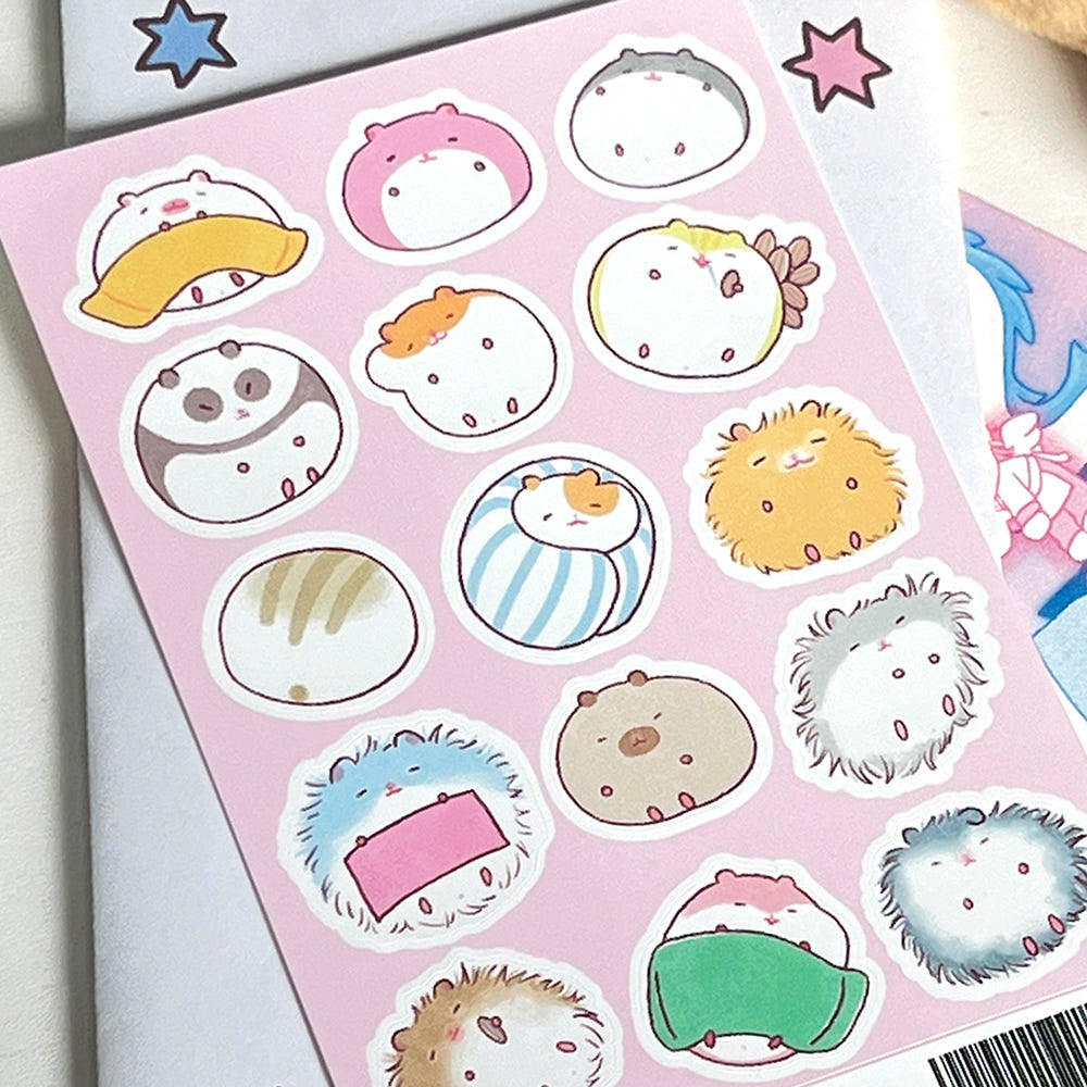 [Zkzk Studio] Sleepy Hamster Sticker Sheet