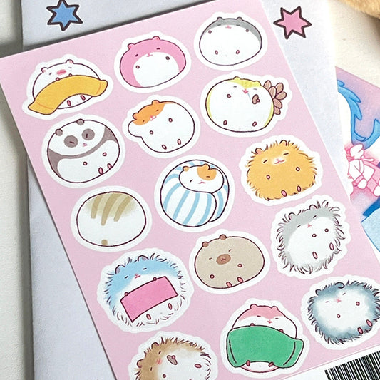 [Zkzk Studio] Sleepy Hamster Sticker Sheet