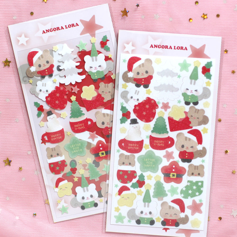 [Angora Lora] Christmas Santa Squirrel Sticker Sheet