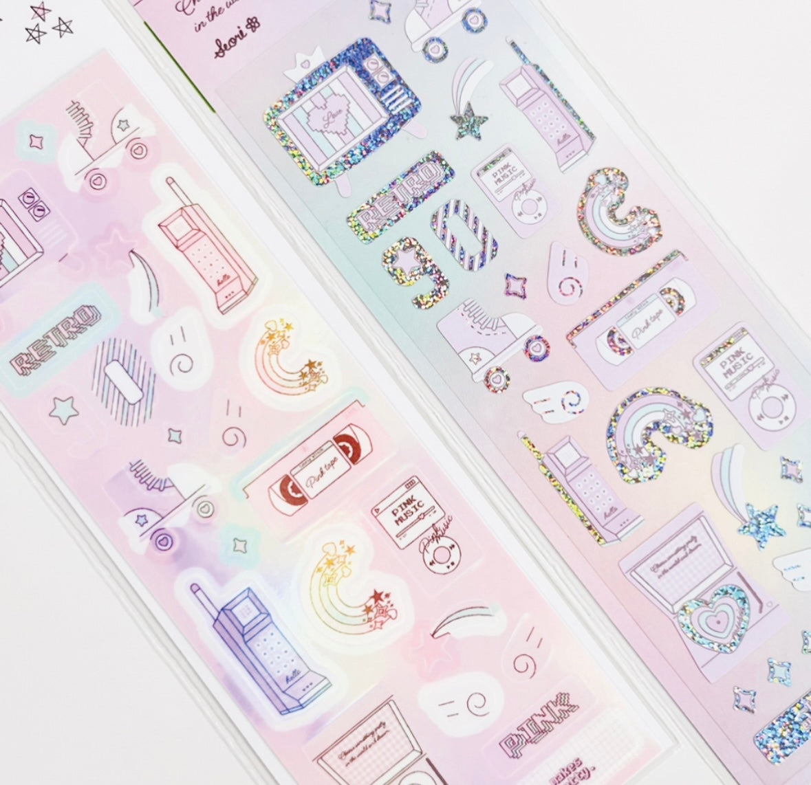 [Seorikkoch] Pink Retro Deco Sticker (2 types) – It's Deco Day
