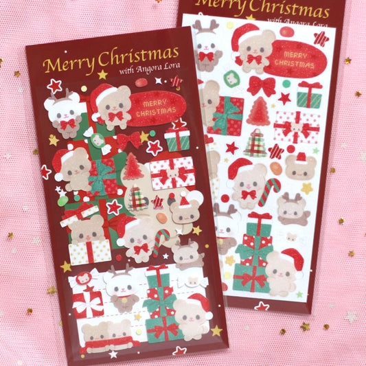 [Angora Lora] Christmas Santa Bear Sticker Sheet