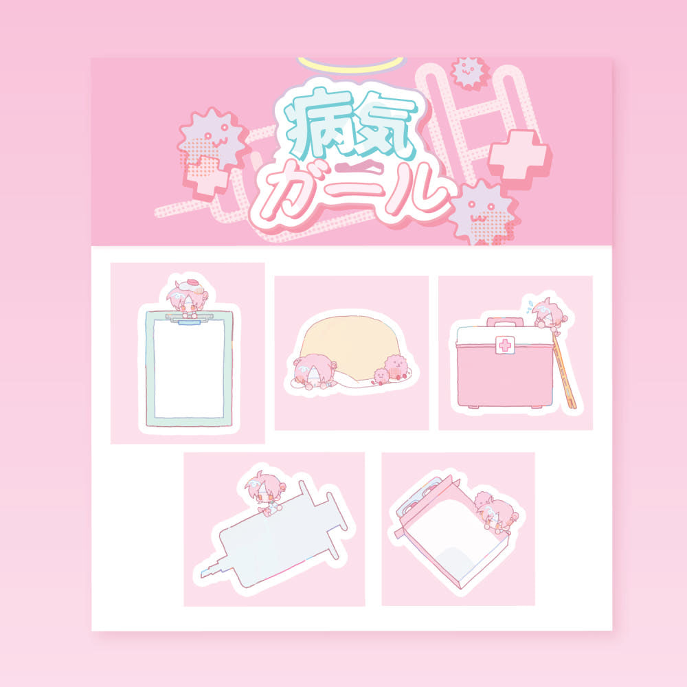 [Kimyunsu] Byo-ki-girl Memo Sticker Set