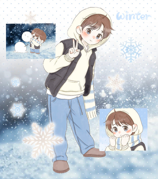 [Angkku] Winter Sticker Sheet (Ver. Boy)