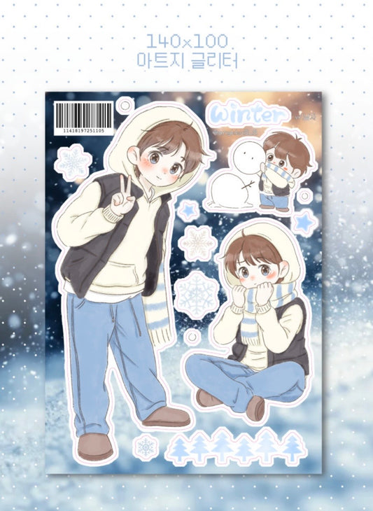 [Angkku] Winter Sticker Sheet (Ver. Boy)