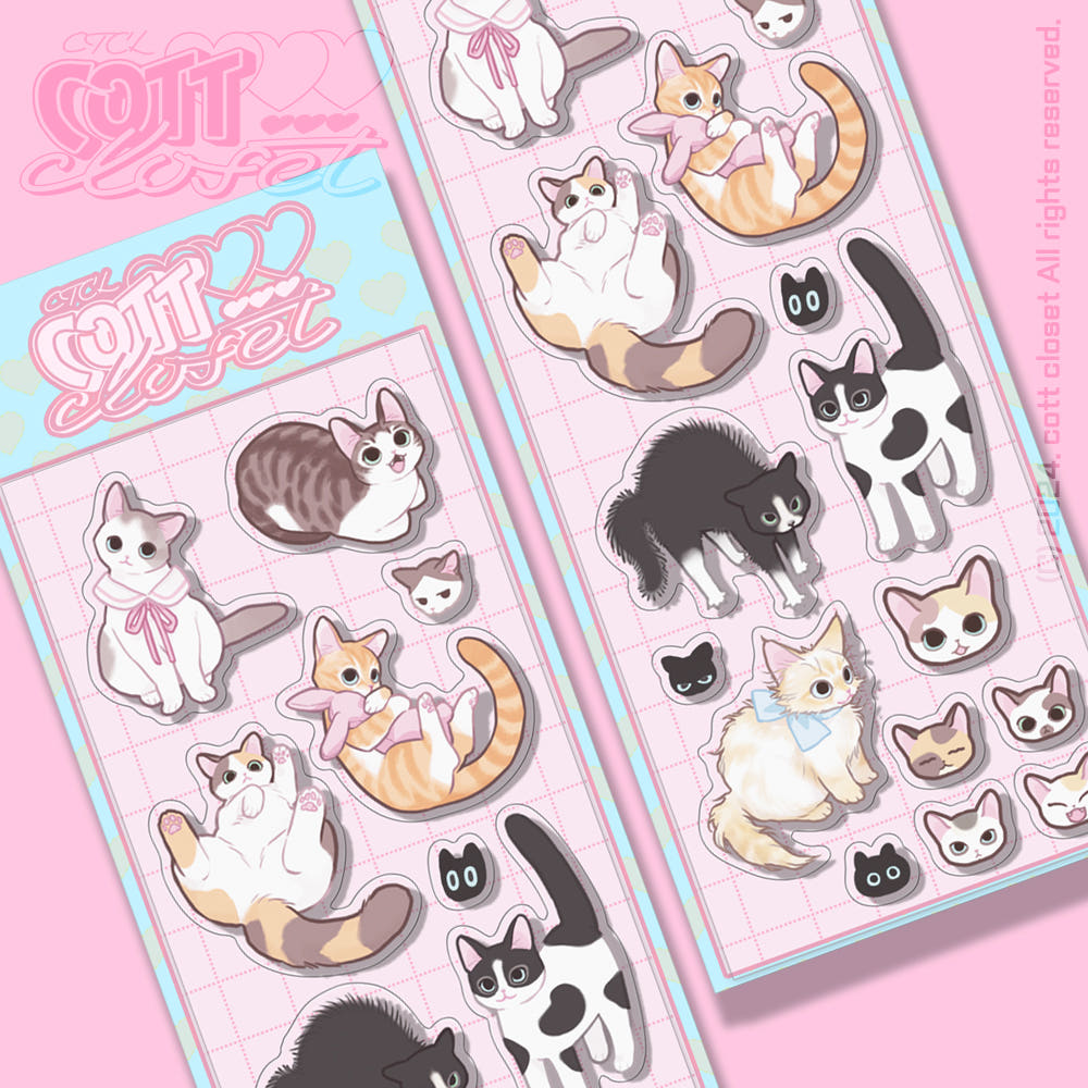 [Cott Closet] Little Cats Sticker Sheet