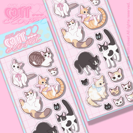 [Cott Closet] Little Cats Sticker Sheet