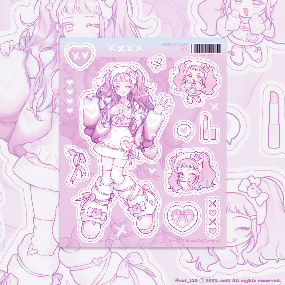 [Cott Closet] Heart Sticker Sheet