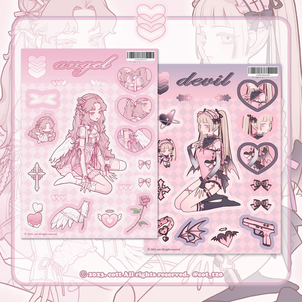 [Cott Closet] Heart Sticker Sheet (2 Options)