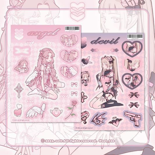 [Cott Closet] Heart Sticker Sheet (2 Options)