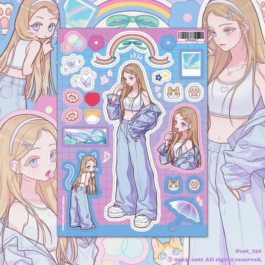 [Cott Closet] Rainbow Sticker Sheet