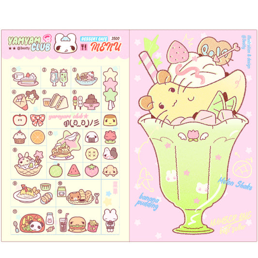 [3eotty] Yam Yam Club Dessert Cafe Menu Sticker Sheet (Clear)