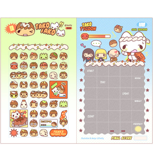 [3eotty] Tako Tako Square Deco Sticker Sheet (Clear)