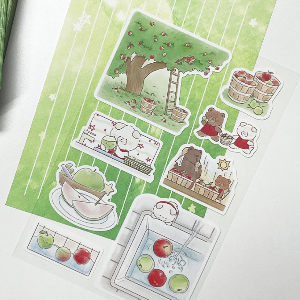 [Potato0_t] Apple Picking Sticker Sheet