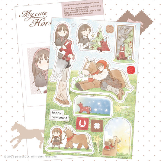 [Potato0_t] My Cute Horse Sticker Sheet