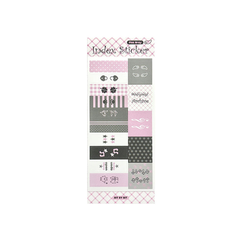 [Bit By Bit] Pink Gray Index Sticker Sheet