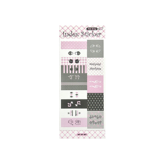 [Bit By Bit] Pink Gray Index Sticker Sheet