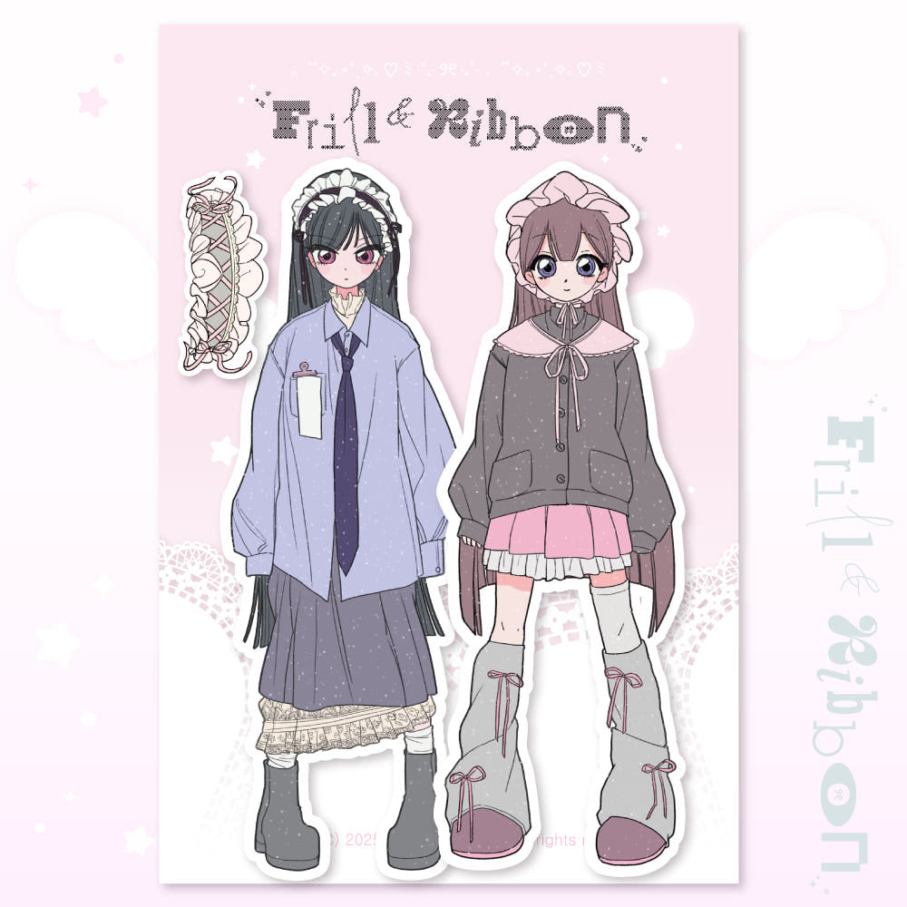 [Doci of Dreams] Frill & Ribbon Die Cut Sticker Set