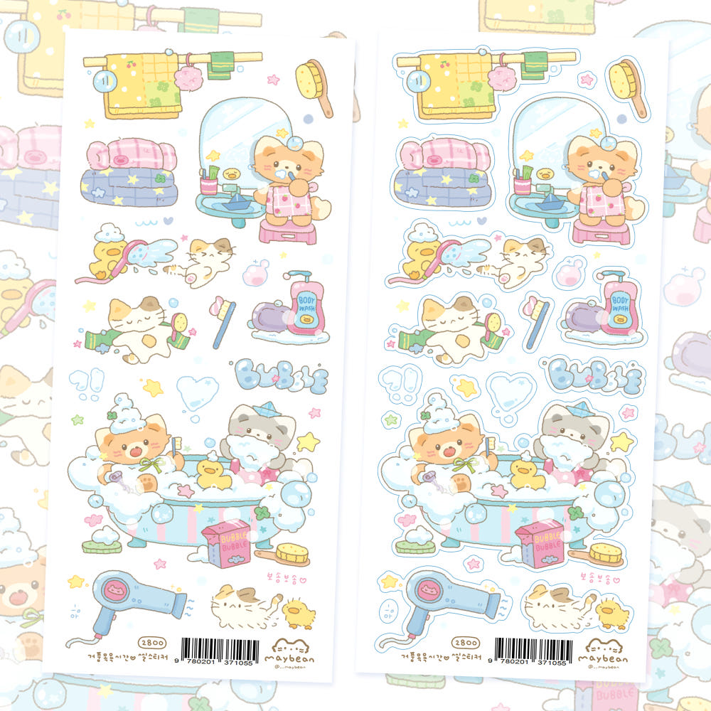 [Maybean] Bubble Bath Time Sticker Sheet
