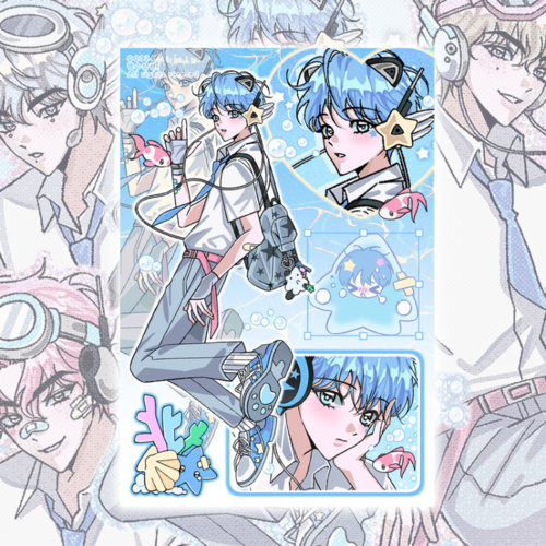 [Yifuu.0u] Midsummer's Ripple 삭삭이 Holographic Sticker Sheet