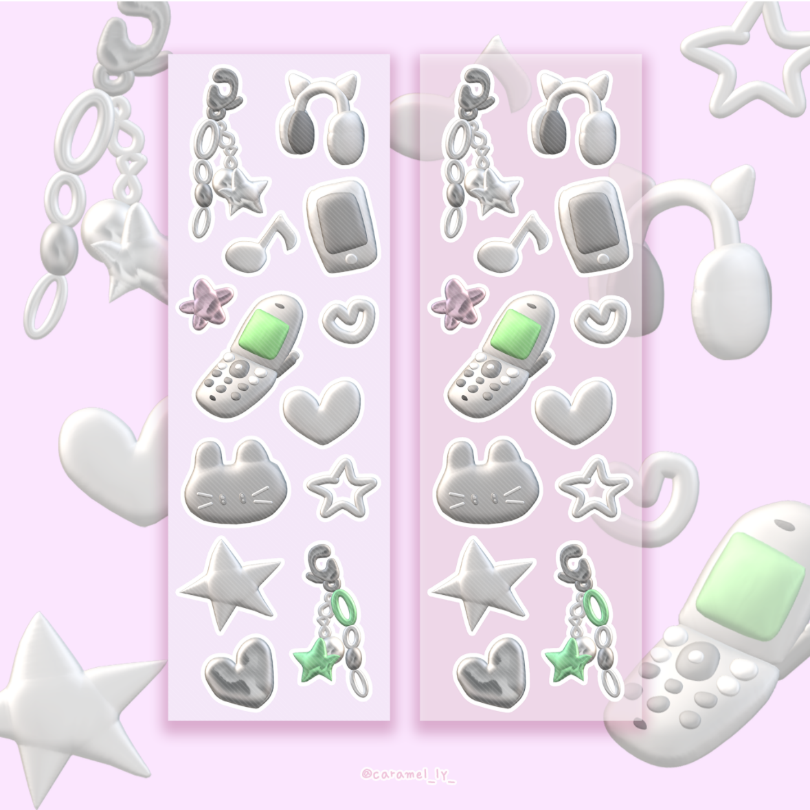 [Caramelly] 3D Cyber Cream Deco Sticker Sheet