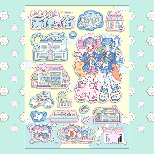 [Invaderdarling] Welcome to Angel Village Sticker Sheet