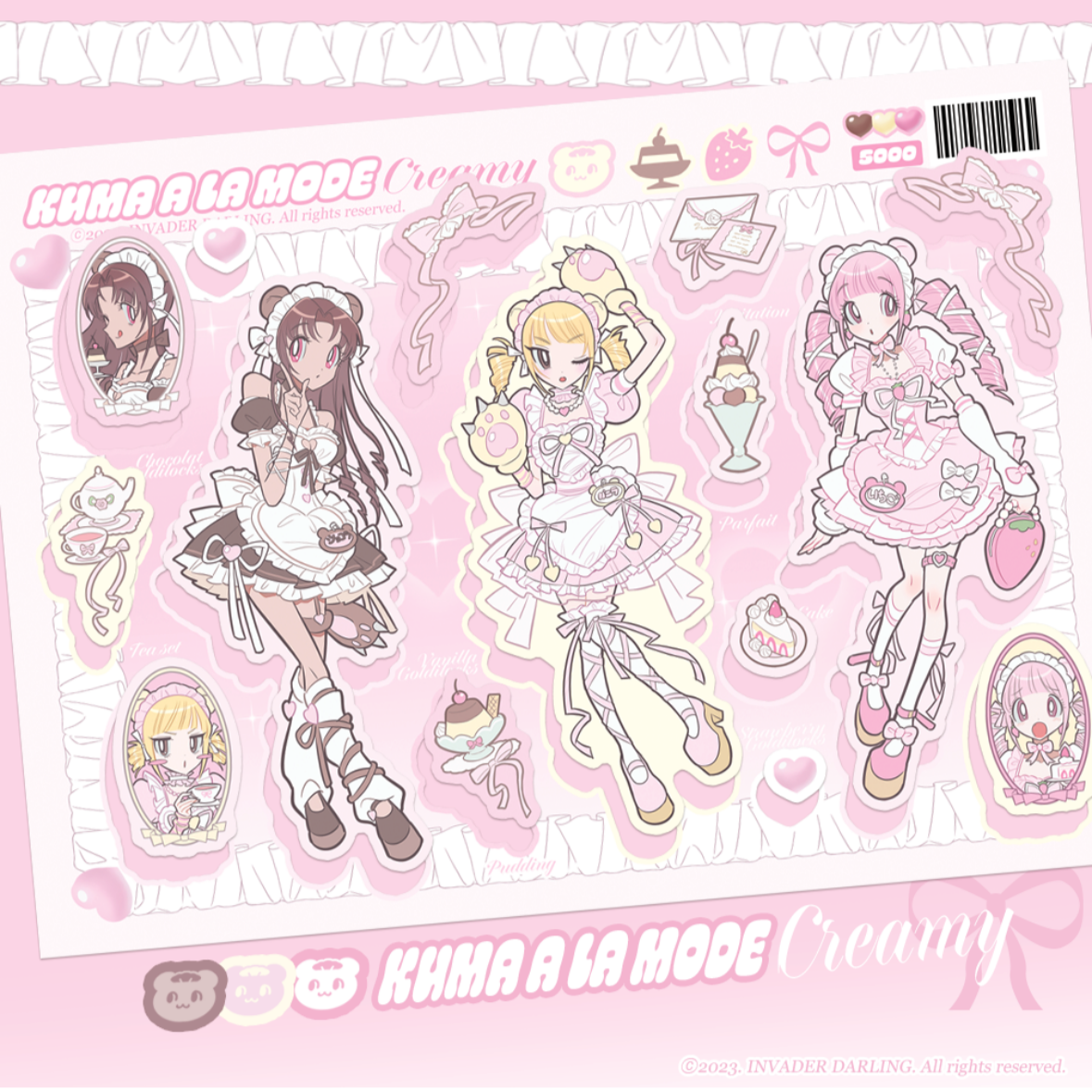 [Invaderdarling] Kuma A La Mode Cream Sticker Sheet – It's Deco Day