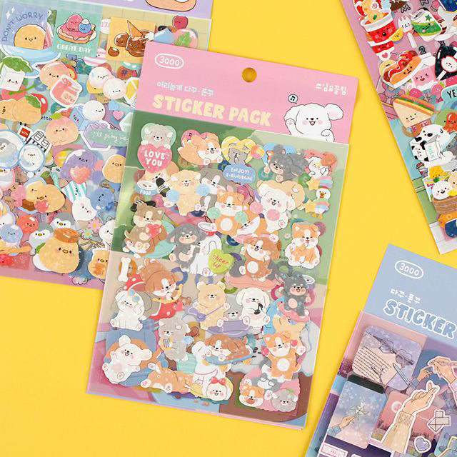 [Stationery Korea] Deco & Journaling Sticker Pack (5 sheets per pack, 4 styles)