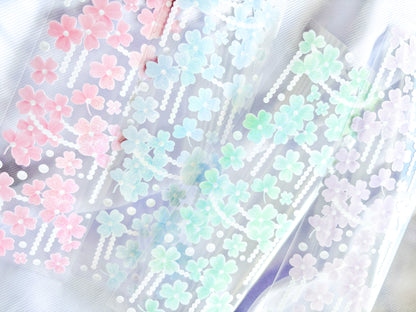 [borahstudio] Pearly Clover Drops Deco Sticker