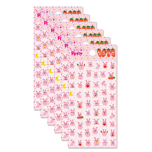 [Stationery Korea] Pink Rabbit Puffy Deco Sticker