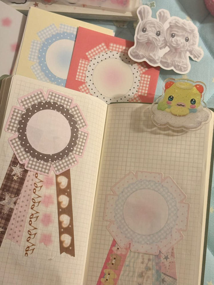 [Happiest Fluffy Shop] Rosette Memo Sticker Set