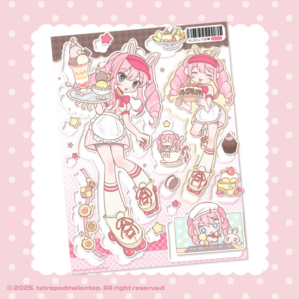 [Tetrapod] Bunny Bunny Cafe Sticker Sheet