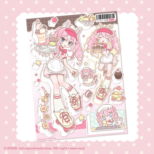 [Tetrapod] Bunny Bunny Cafe Sticker Sheet