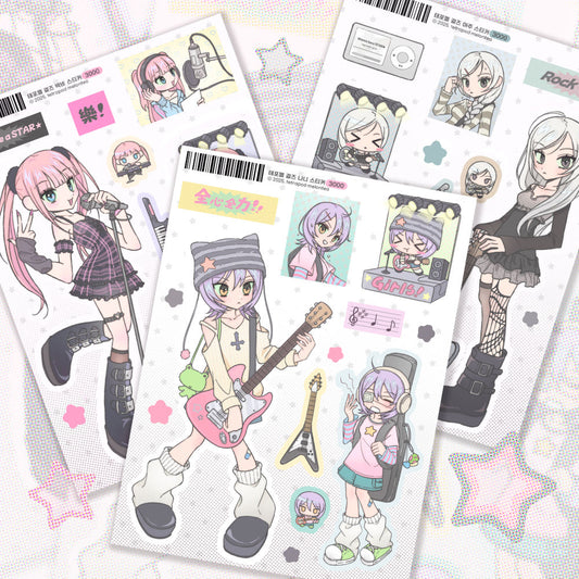 [Tetrapod] Temomel Girls Sticker Sheet (3 Options)
