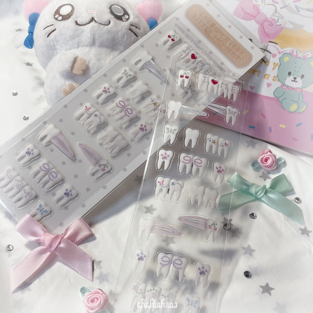 [Cherish 203] Tooth Gems Deco Sticker Sheet – It's Deco Day