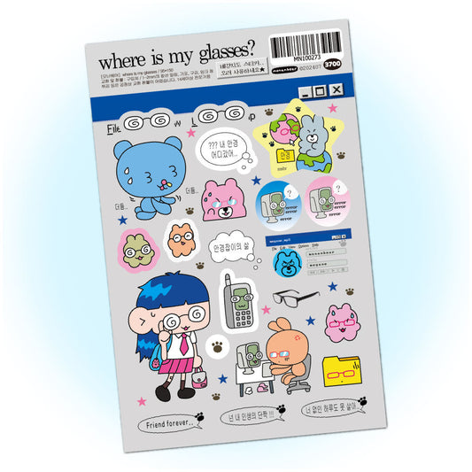 [Monanbear] Where is My Glasses? Sticker Sheet