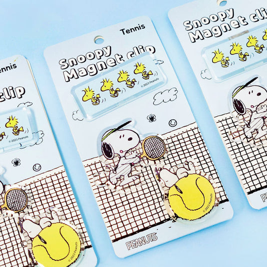 [Snoopy] Snoopy Magnet Binder Clip Set Tennis Ver