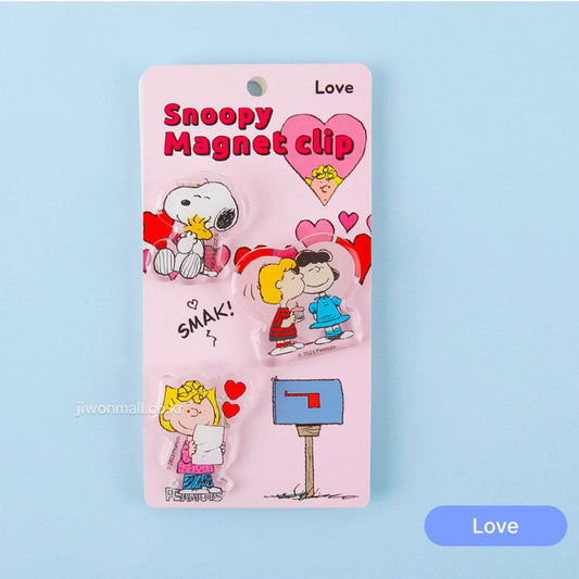 [Snoopy] Snoopy Magnet Binder Clip Set Love Ver.