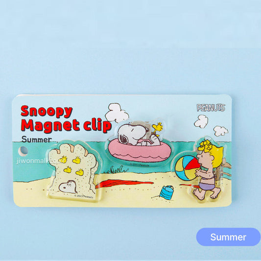 [Snoopy] Snoopy Magnet Binder Clip Set Summer Ver.