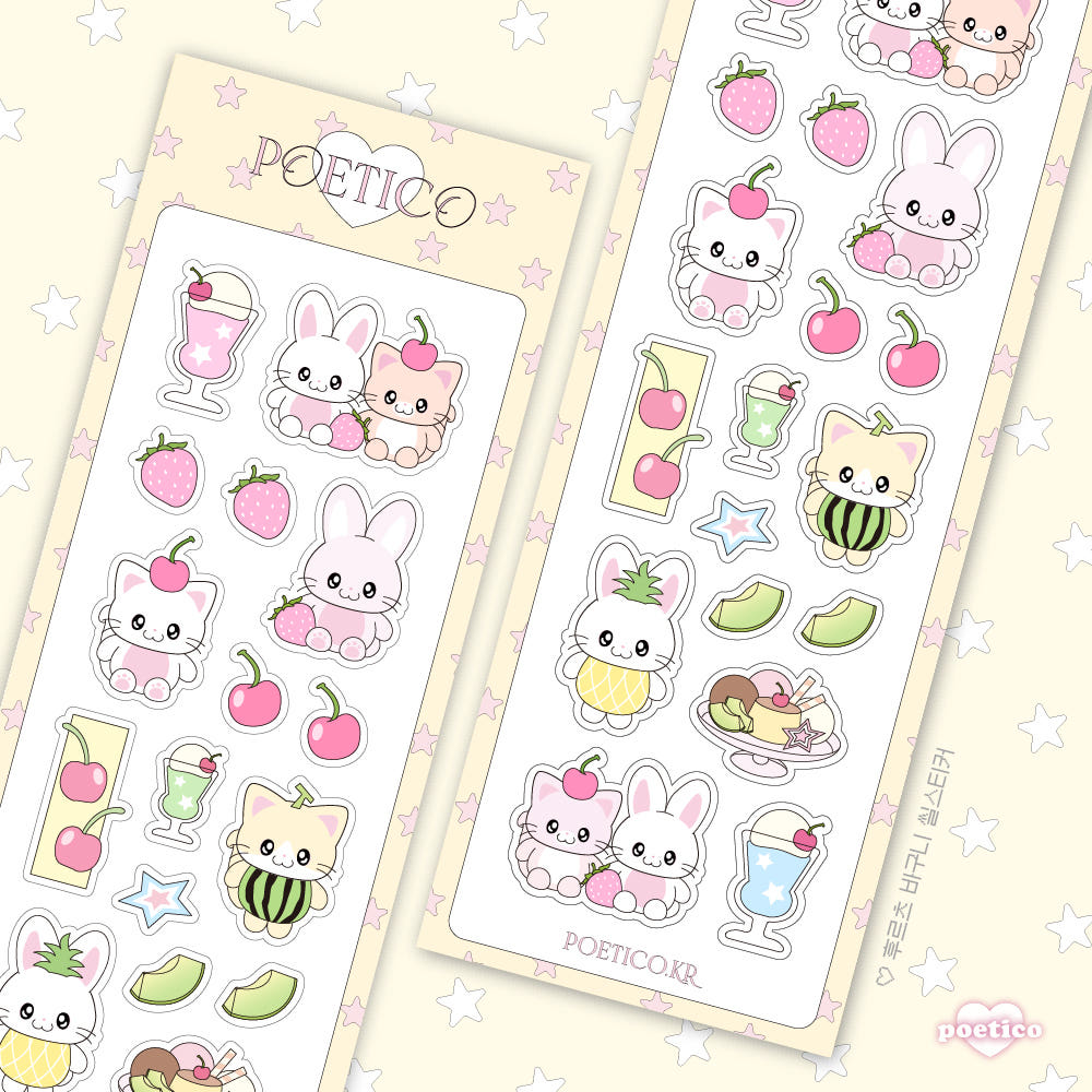 [Poetico] Fruits Bucket Sticker Sheet