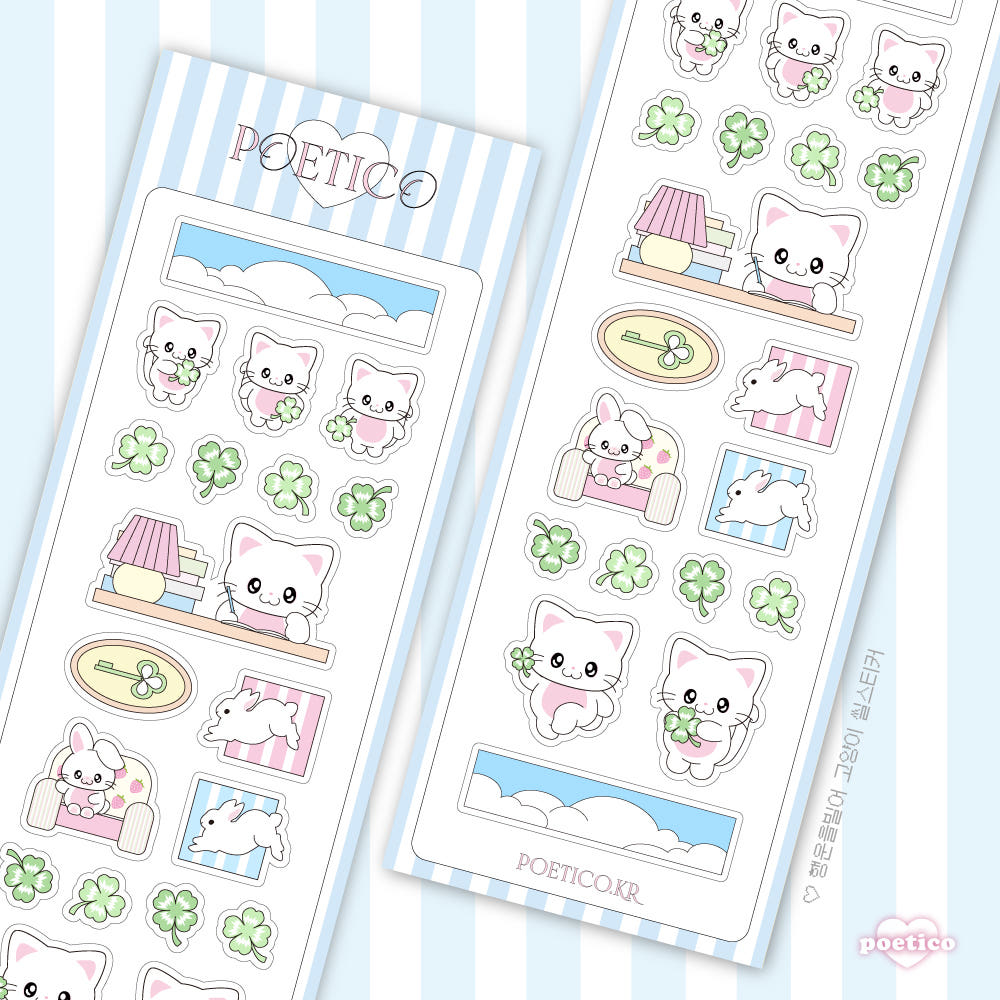 [Poetico] Good Luck Cat Sticker Sheet