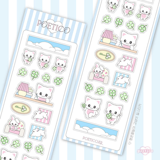 [Poetico] Good Luck Cat Sticker Sheet