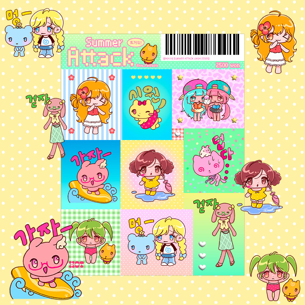 [We_Fantasia] Summer Attack Sticker Sheet