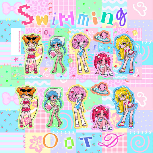 [We_Fantasia] Swimming OOTD Sticker Sheet